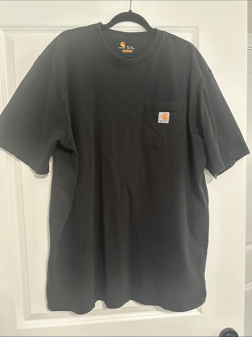Carhartt Black Short-Sleeve Pocket Tee with Logo Patch